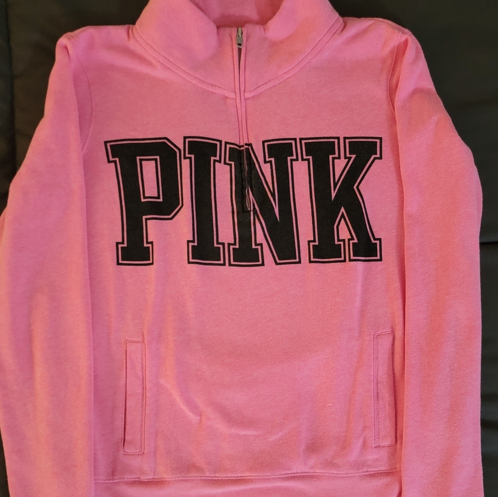 PINK campus pullover half zip